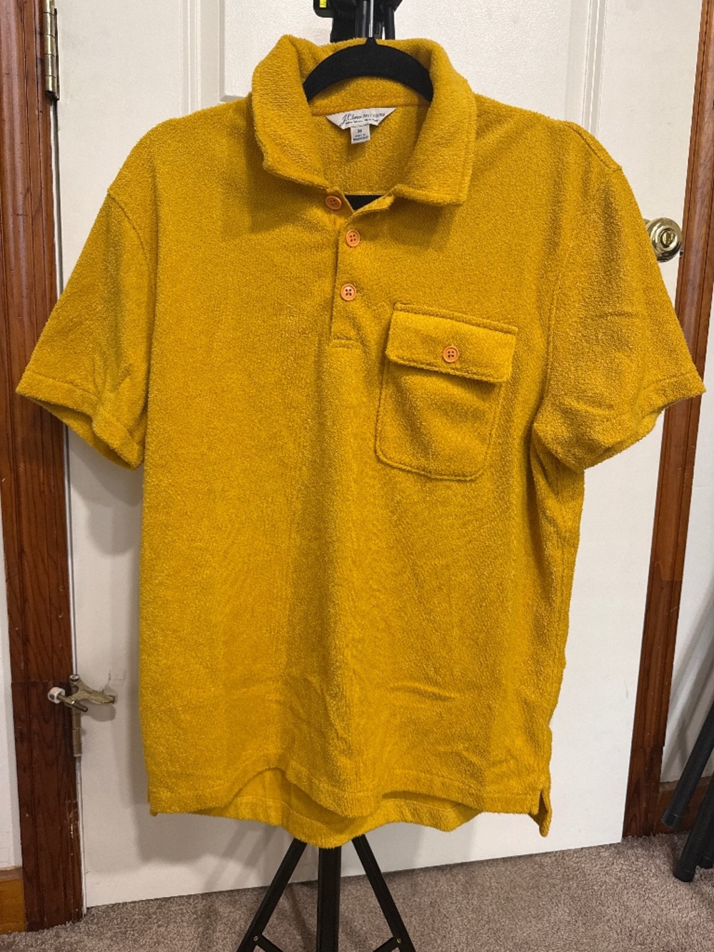 J. Crew Mustard Terry Polo